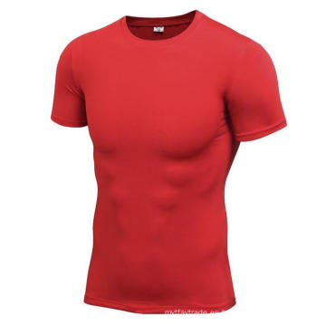 Multicolor Fitness &amp; Sports Men Camisetas High Elastic Tight Short-Sleeve